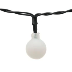 Catena solare 5 m, 50 sfere bianche Ø 20 mm, led bianco caldo