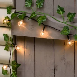 Catena solare 5 m, 50 sfere trasparenti Ø 20 mm, led bianco caldo