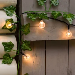Catena solare 5 m, 50 sfere trasparenti Ø 20 mm, led bianco caldo