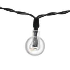 Catena solare 5 m, 50 sfere trasparenti Ø 20 mm, led bianco caldo