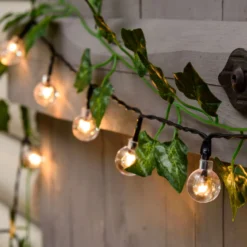 Catena solare 5 m, 50 sfere trasparenti Ø 20 mm, led bianco caldo