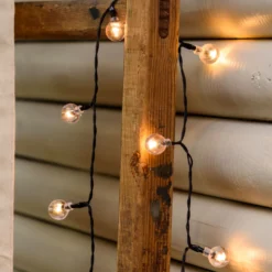 Catena solare 5 m, 50 sfere trasparenti Ø 20 mm, led bianco caldo