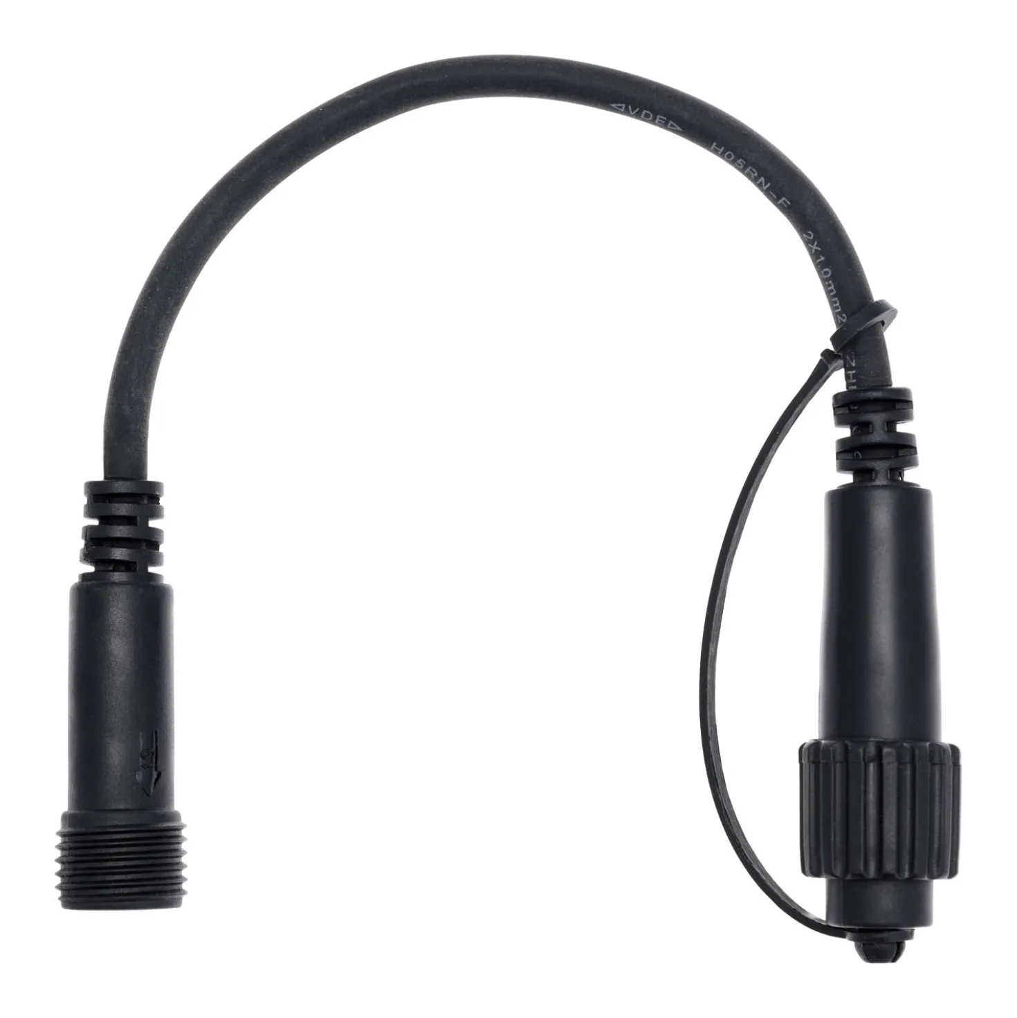 Cavo adattatore nero PML, Entrata (Maschio) IP44, Uscita (Femmina) IP67