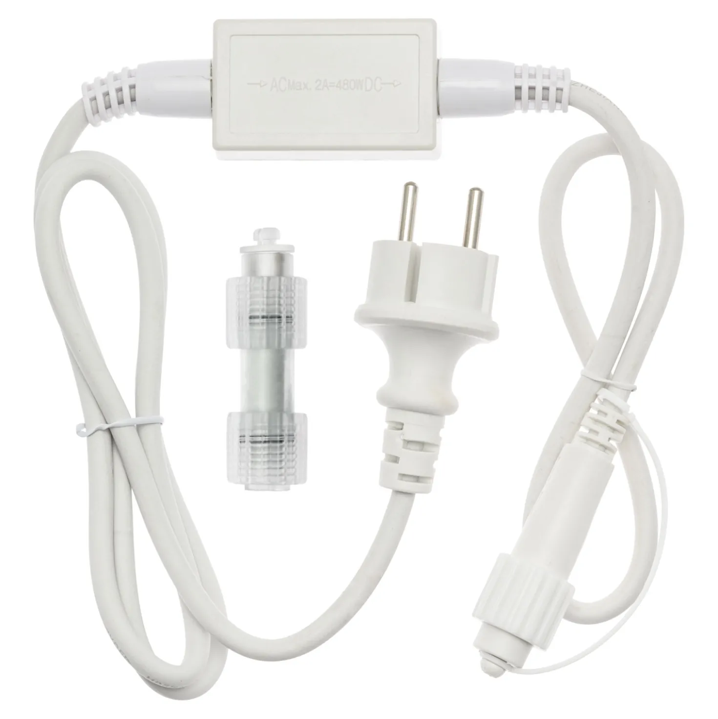 Cavo di alimentazione PML, 1,5 m, con raddrizzatore e adattatore, cavo bianco