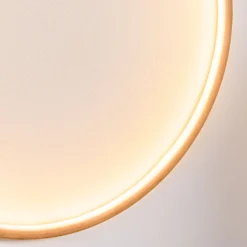 Cerchio in legno naturale, 57 cm, led bianco caldo, uso interno