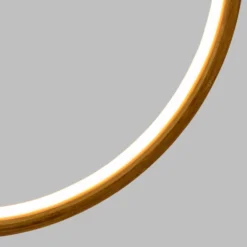 Cerchio in legno naturale, 57 cm, led bianco caldo, uso interno