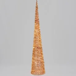 Cono 3D Rose Gold, filo a spirale, h 210 cm, 2400 microled bianco caldo