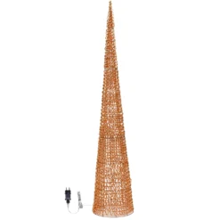 Cono 3D Rose Gold, filo a spirale, h 210 cm, 2400 microled bianco caldo