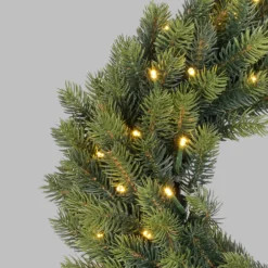 Corona Alpino in finto pino a batteria Ø 40 cm, 50 led integrati bianco caldo