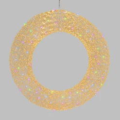 Corona Bianca 3D Ø 110 cm, microled bianco caldo e RGB, uso interno