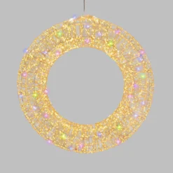 Corona Bianca 3D Ø 55 cm, microled bianco caldo e RGB, uso interno