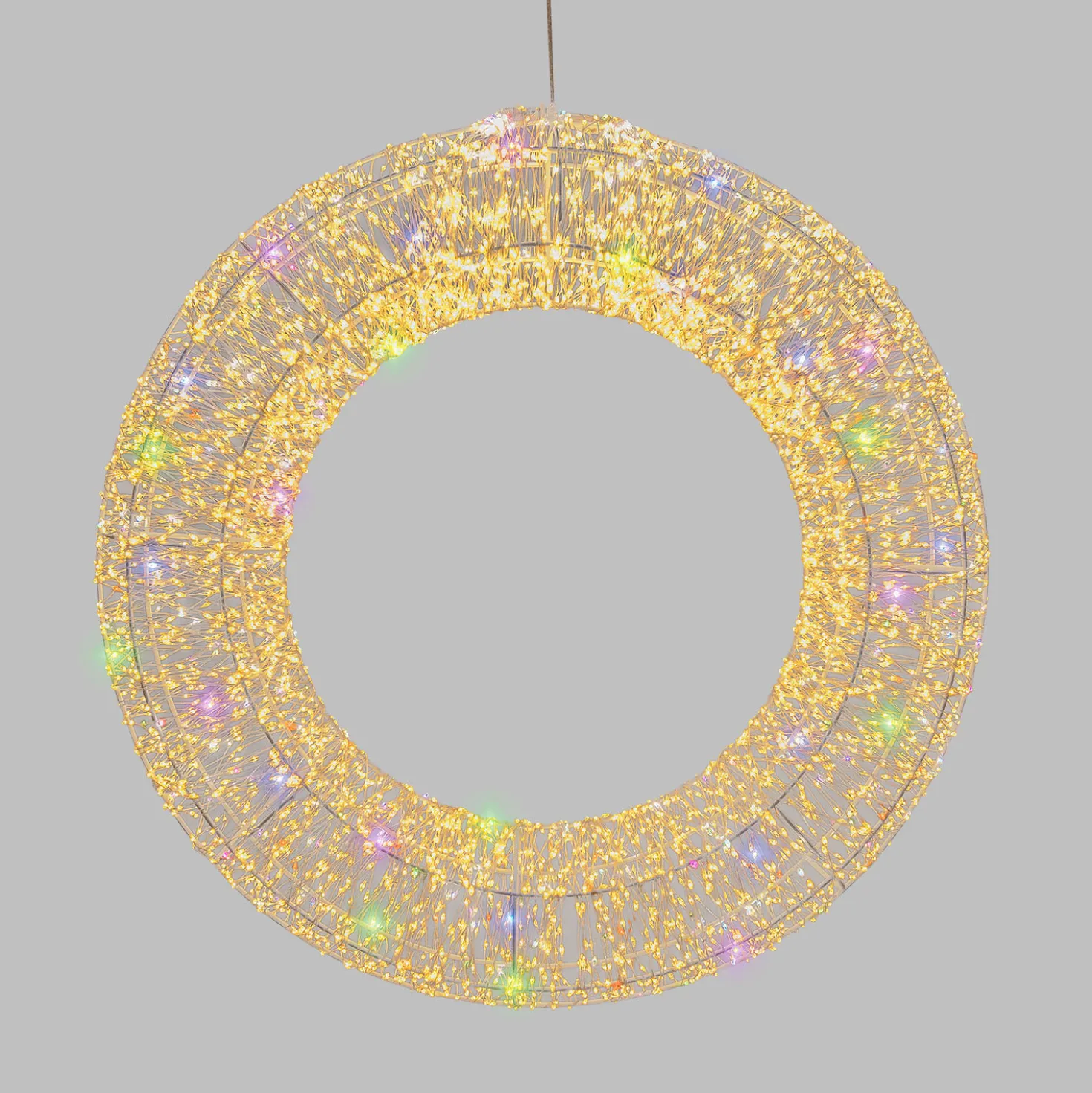 Corona Bianca 3D Ø 75 cm, microled bianco caldo e RGB, uso interno