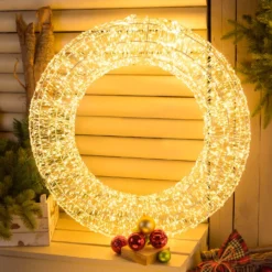 Corona Bianca 3D Ø 75 cm, microled bianco caldo e freddo, uso interno