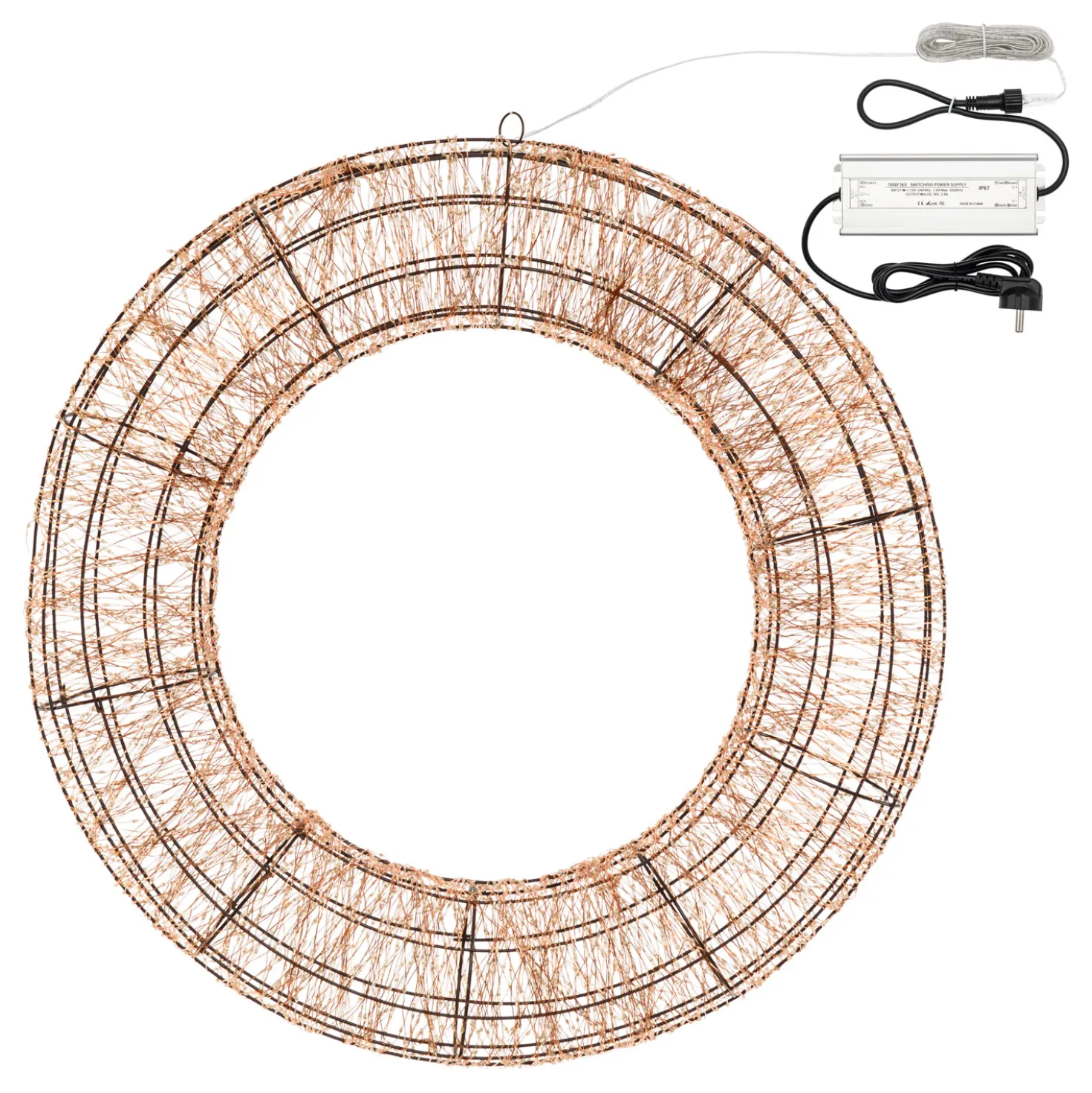Corona 3D, Ø 75 cm, 6000 Micro led RGB cambiacolore, uso interno