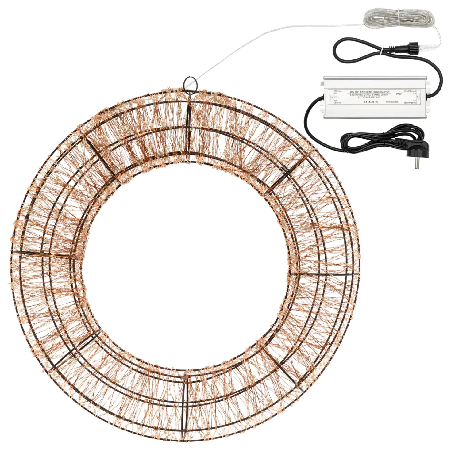Corona 3D, Ø 55 cm, 3000 Micro led RGB cambiacolore, uso interno