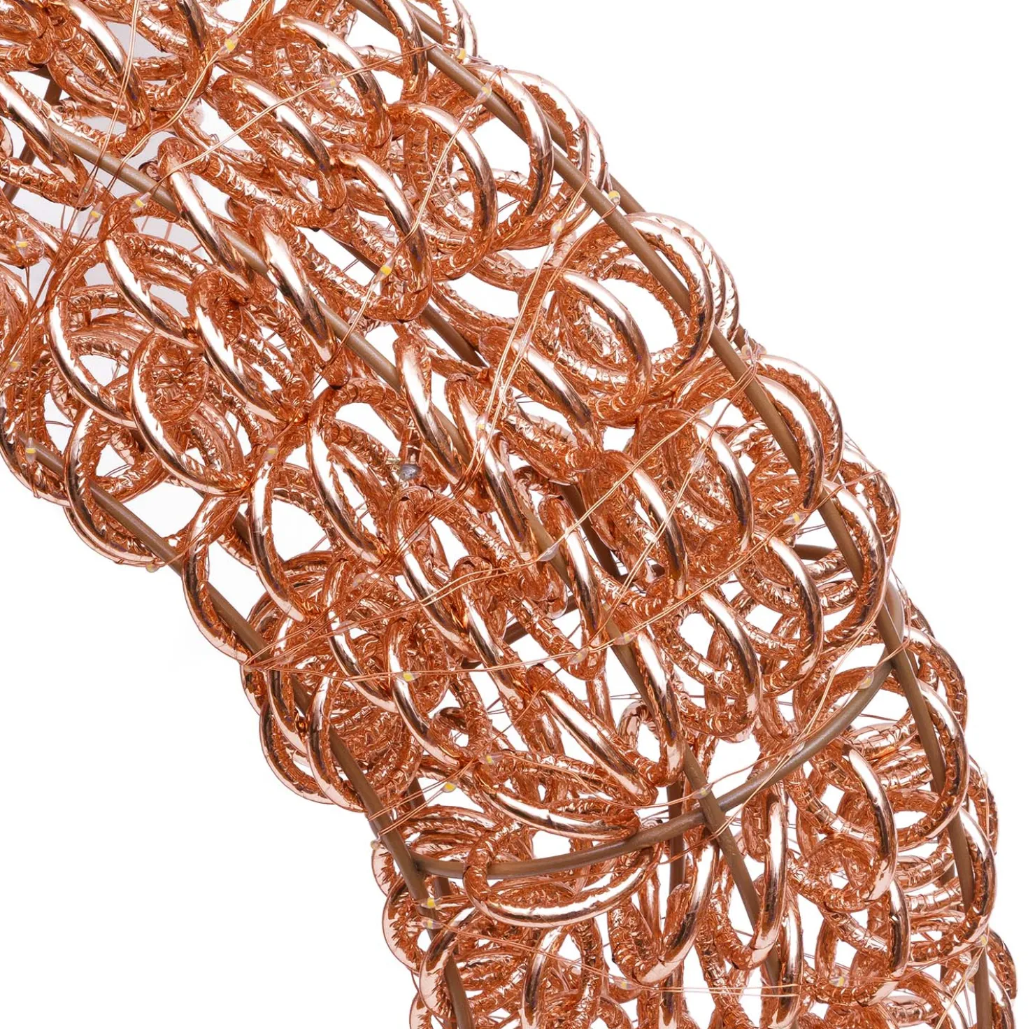 Corona 3D Rose Gold, filo a spirale, ∅60 cm, 720 microled bianco caldo