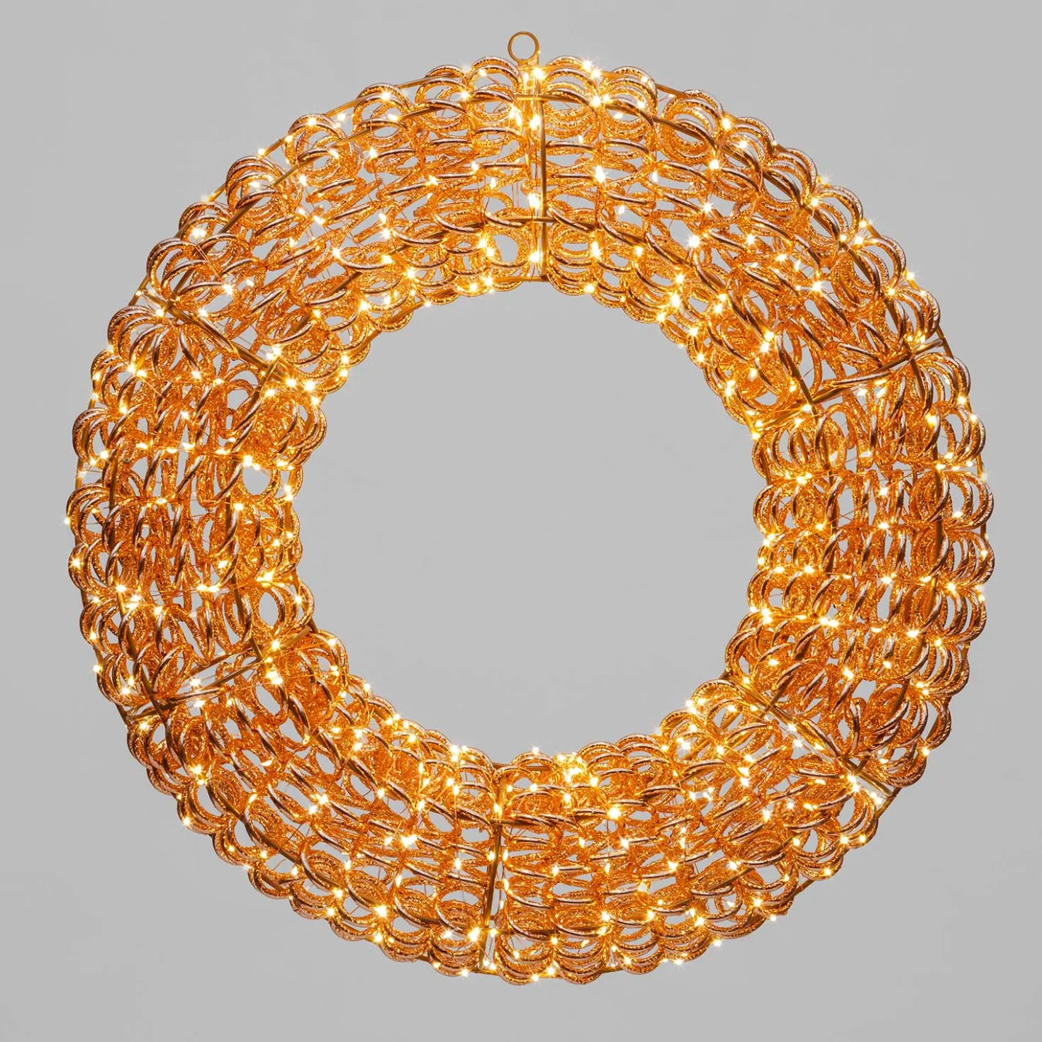 Corona 3D Rose Gold, filo a spirale, ∅60 cm, 720 microled bianco caldo