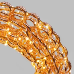 Corona 3D Rose Gold, filo a spirale, ∅40 cm, 400 microled bianco caldo
