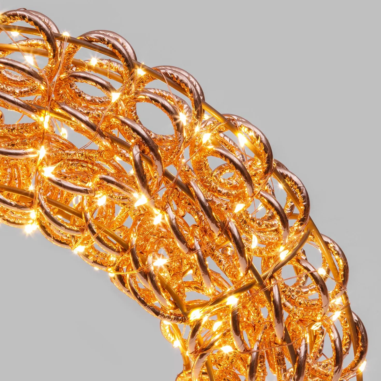 Corona 3D Rose Gold, filo a spirale, ∅40 cm, 400 microled bianco caldo