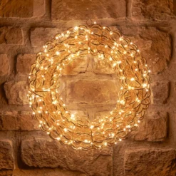 Corona 3D Rose Gold, filo a spirale, ∅40 cm, 400 microled bianco caldo