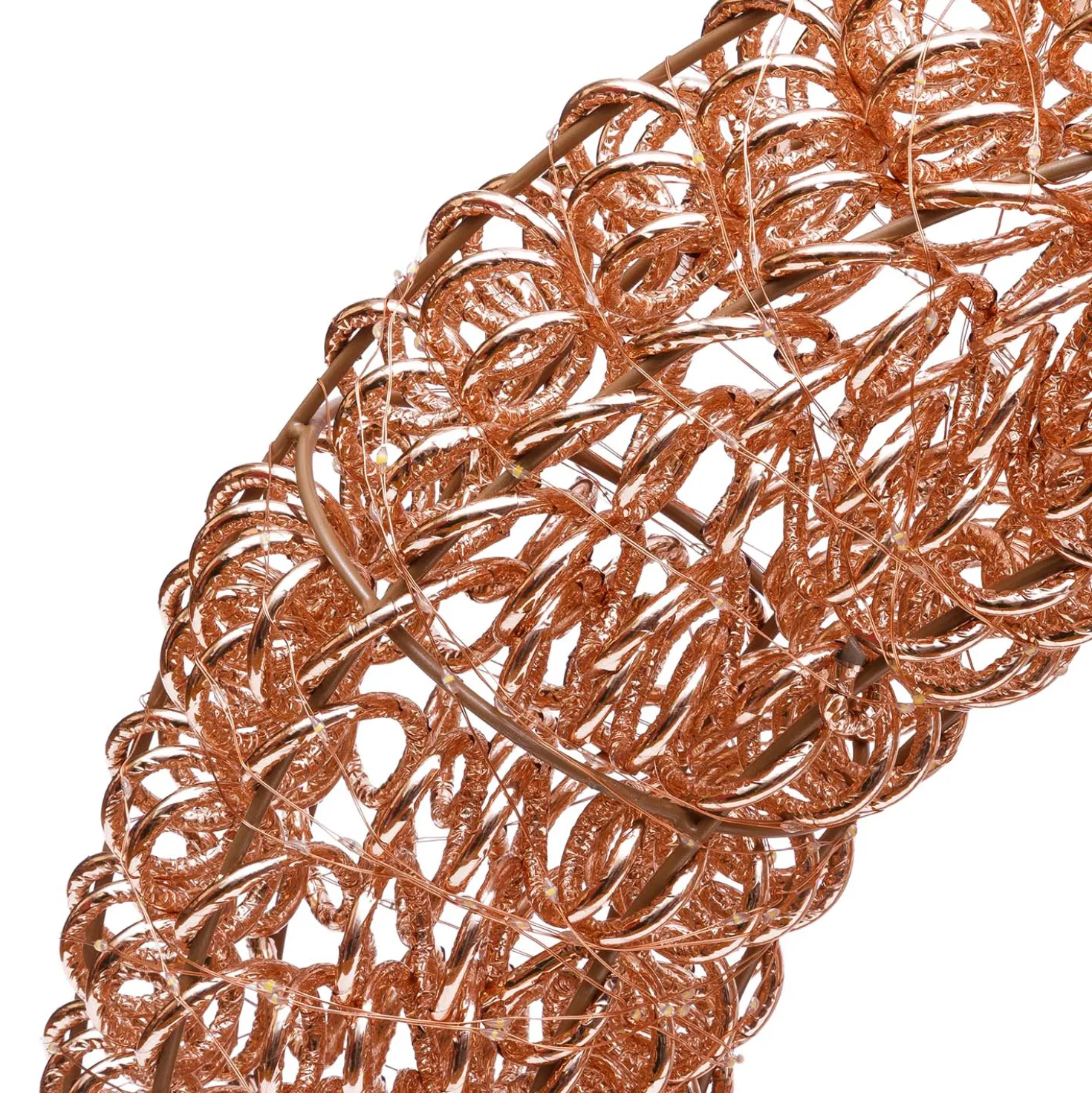 Corona 3D Rose Gold, filo a spirale, ∅70 cm, 960 microled bianco caldo