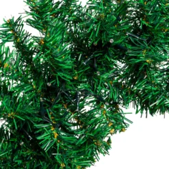 Corona Moena in finto pino a batteria 60 cm, 140 led integrati bianco caldo