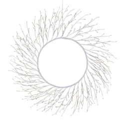 Corona Ramo Tiglio bianco Ø 75 cm, 350 microled bianco caldo, uso interno
