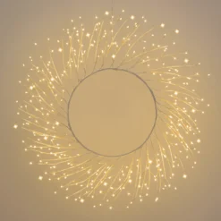 Corona Ramo Tiglio bianco Ø 75 cm, 350 microled bianco caldo, uso interno