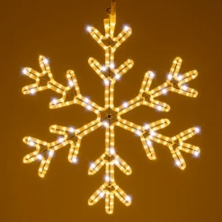Cristallo di neve in tubo luminoso, 68 x 68 cm, 253 led bianco caldo e bianco freddo