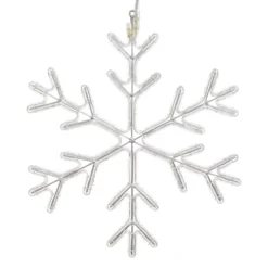 Cristallo di neve in tubo luminoso, 68 x 68 cm, 253 led bianco caldo