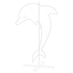 Delfino in tubo led effetto neon bianco caldo, lato destro