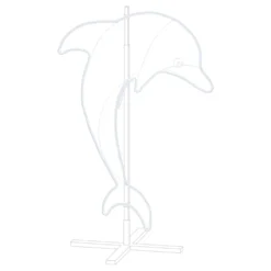 Delfino in tubo led effetto neon bianco caldo, lato sinistro
