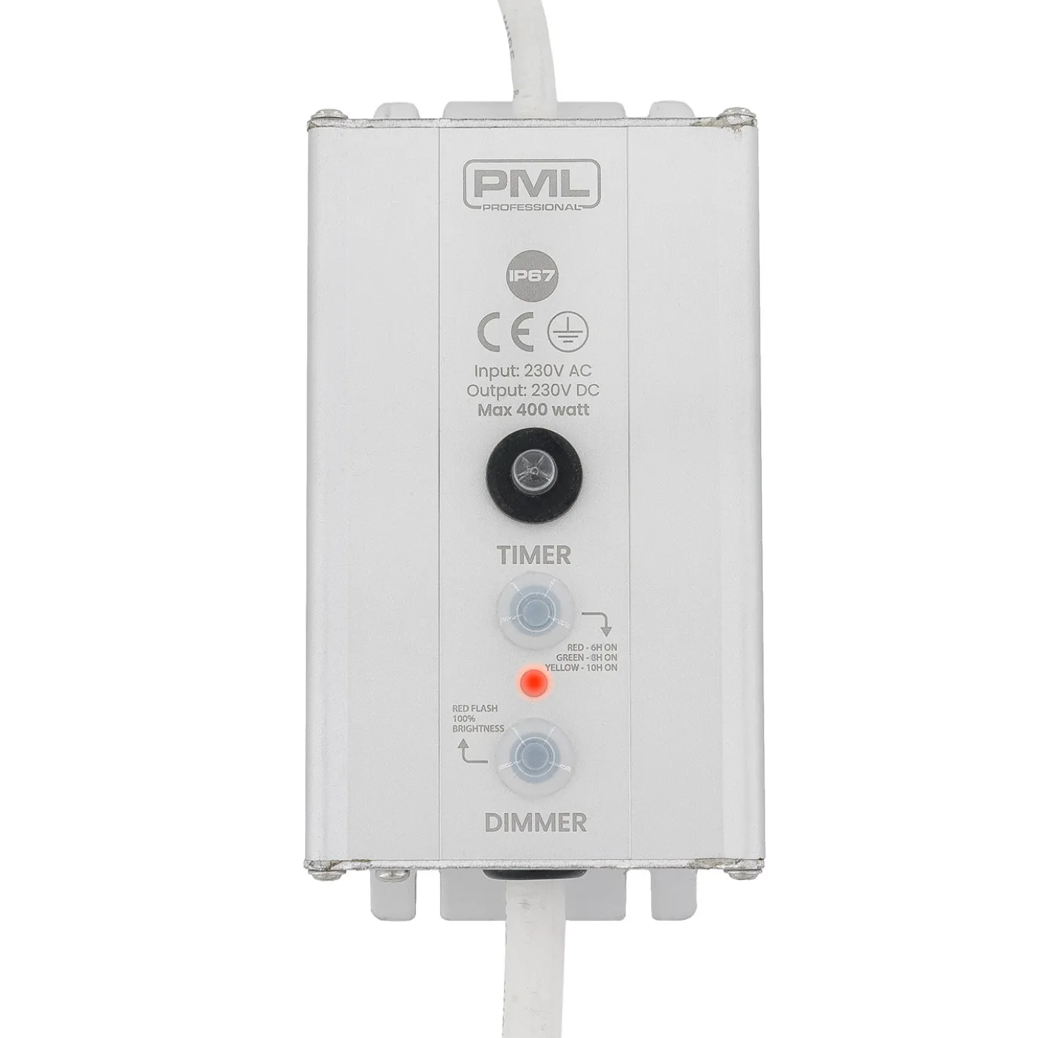 Dimmer e timer per decorazioni PML IP67, max 400 watt, cavo bianco