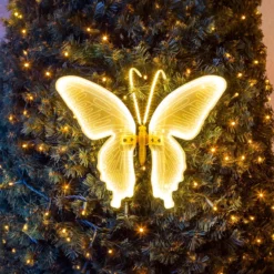 Farfalla in tubo ultraluminoso, 40 cm, 244 led bianco caldo