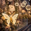 Farfalla in tubo ultraluminoso, 32 cm, 156 led bianco caldo