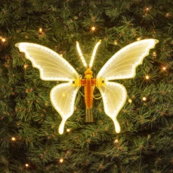 Farfalla in tubo ultraluminoso, 32 cm, 156 led bianco caldo
