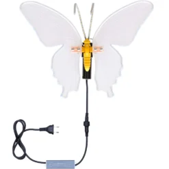 Farfalla in tubo ultraluminoso, 40 cm, 244 led bianco caldo, con movimento ali