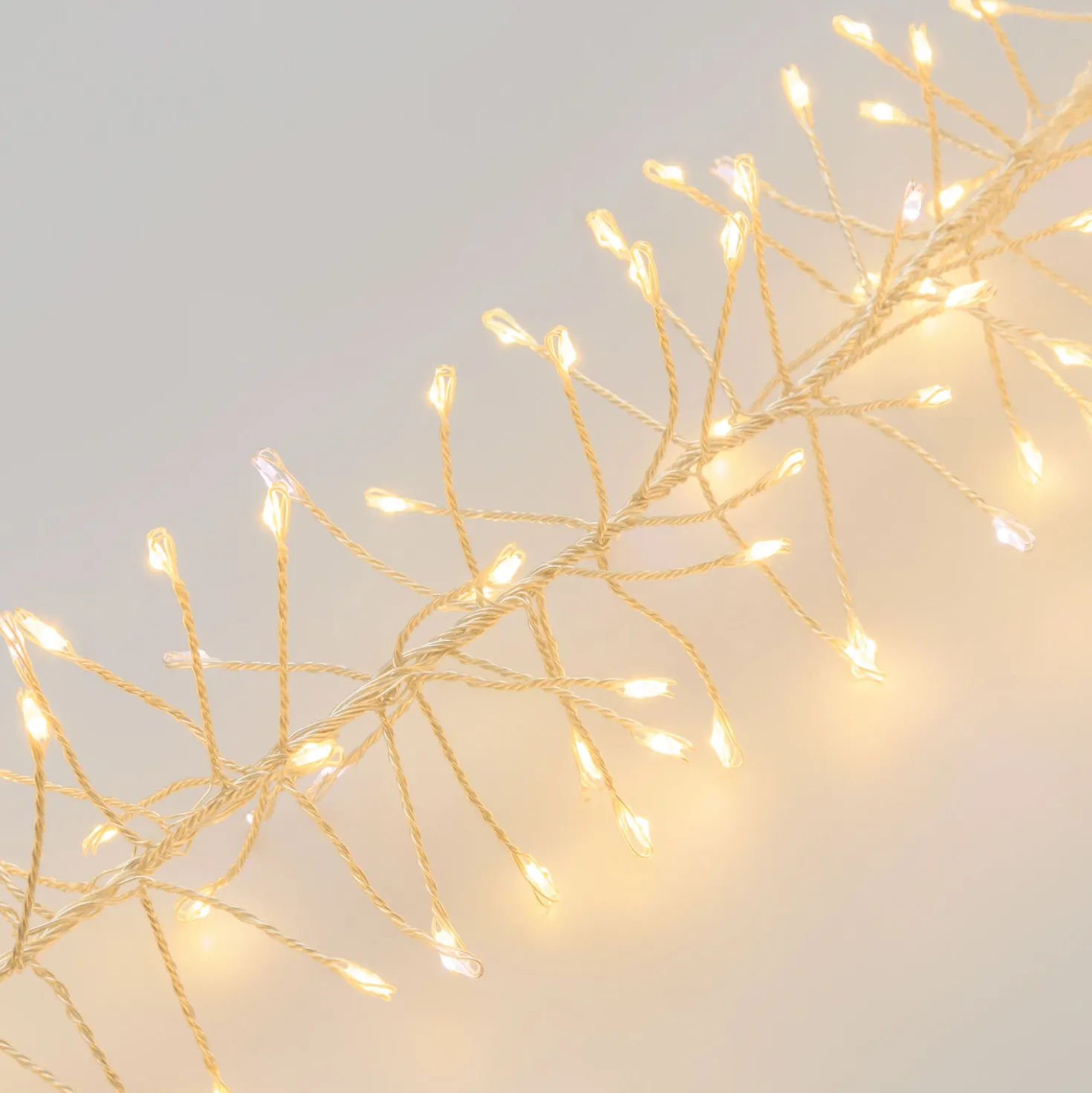 Festone di Luce argento 2,5 m, 600 microled bianco caldo e bianco freddo