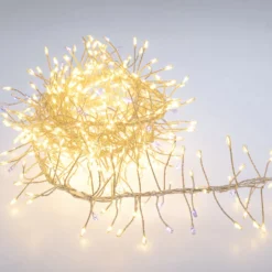 Festone di Luce argento 2,5 m, 600 microled bianco caldo e bianco freddo
