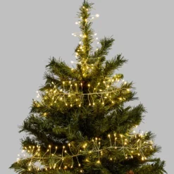 Festone di Luce argento 20 m, 1600 microled bianco caldo