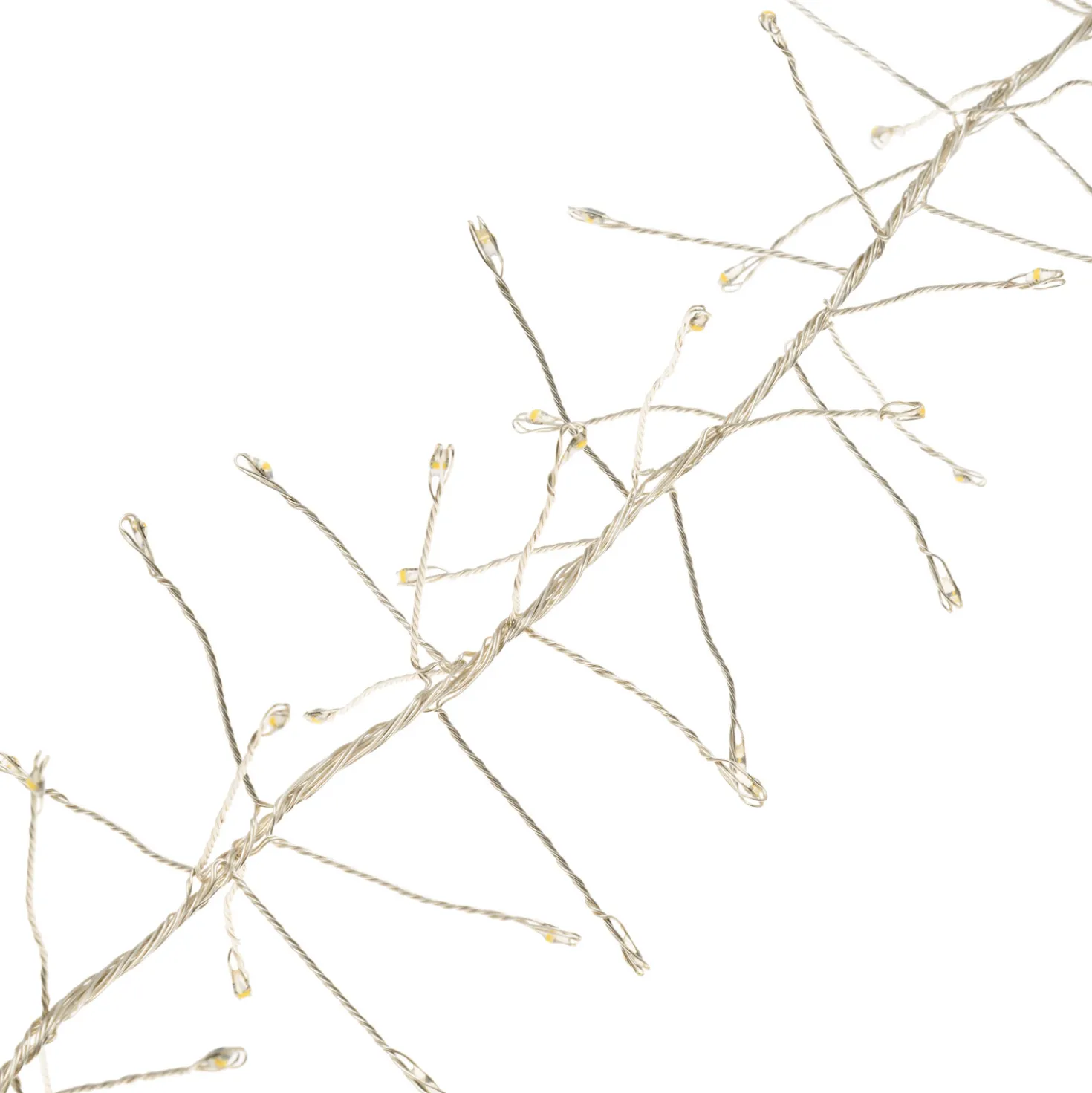 Festone di Luce argento 20 m, 1600 microled bianco caldo e bianco freddo