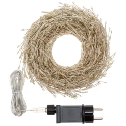 Festone di Luce argento 10 m, 800 microled bianco caldo