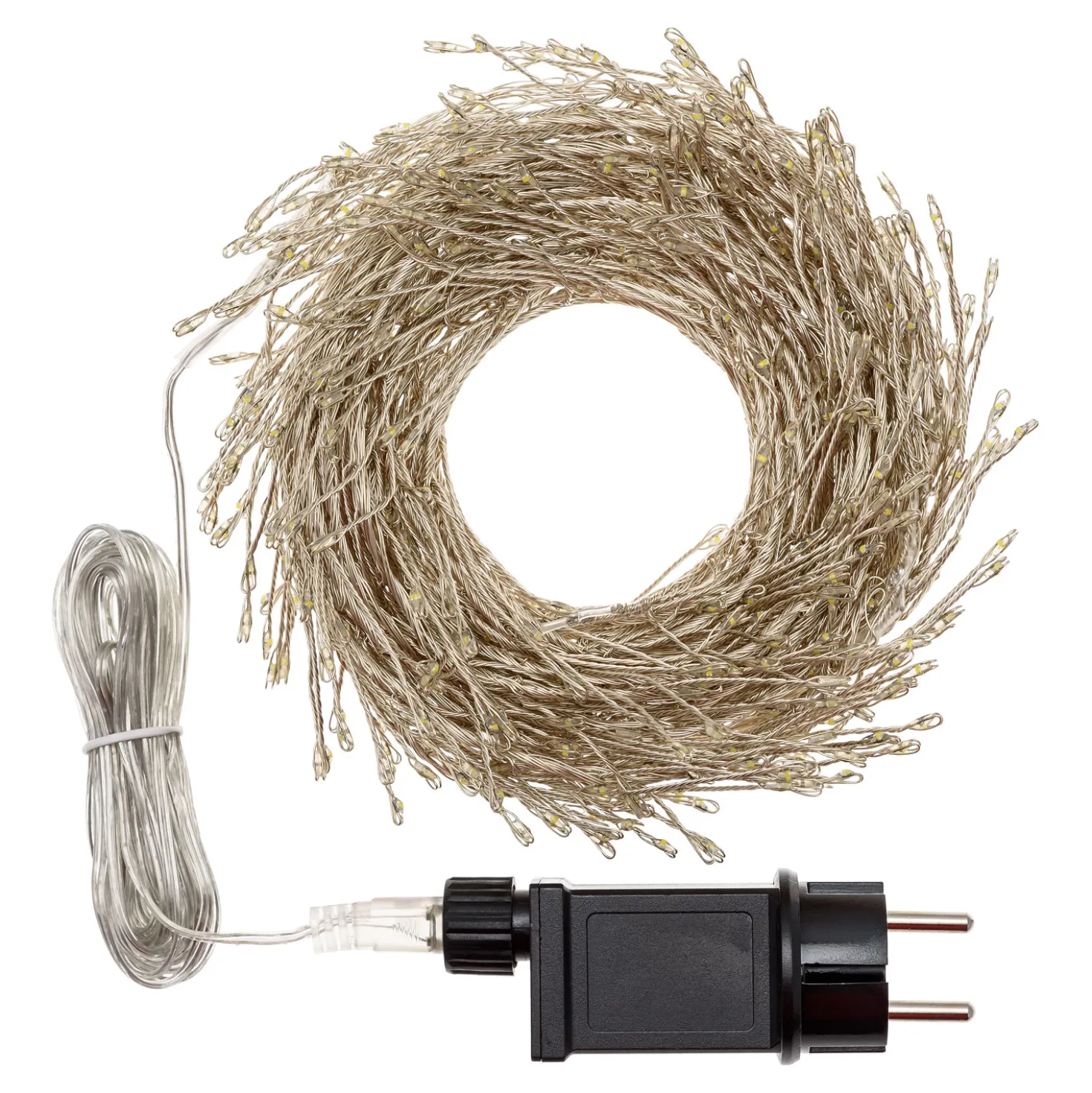 Festone di Luce argento 6 m, 720 microled bianco caldo