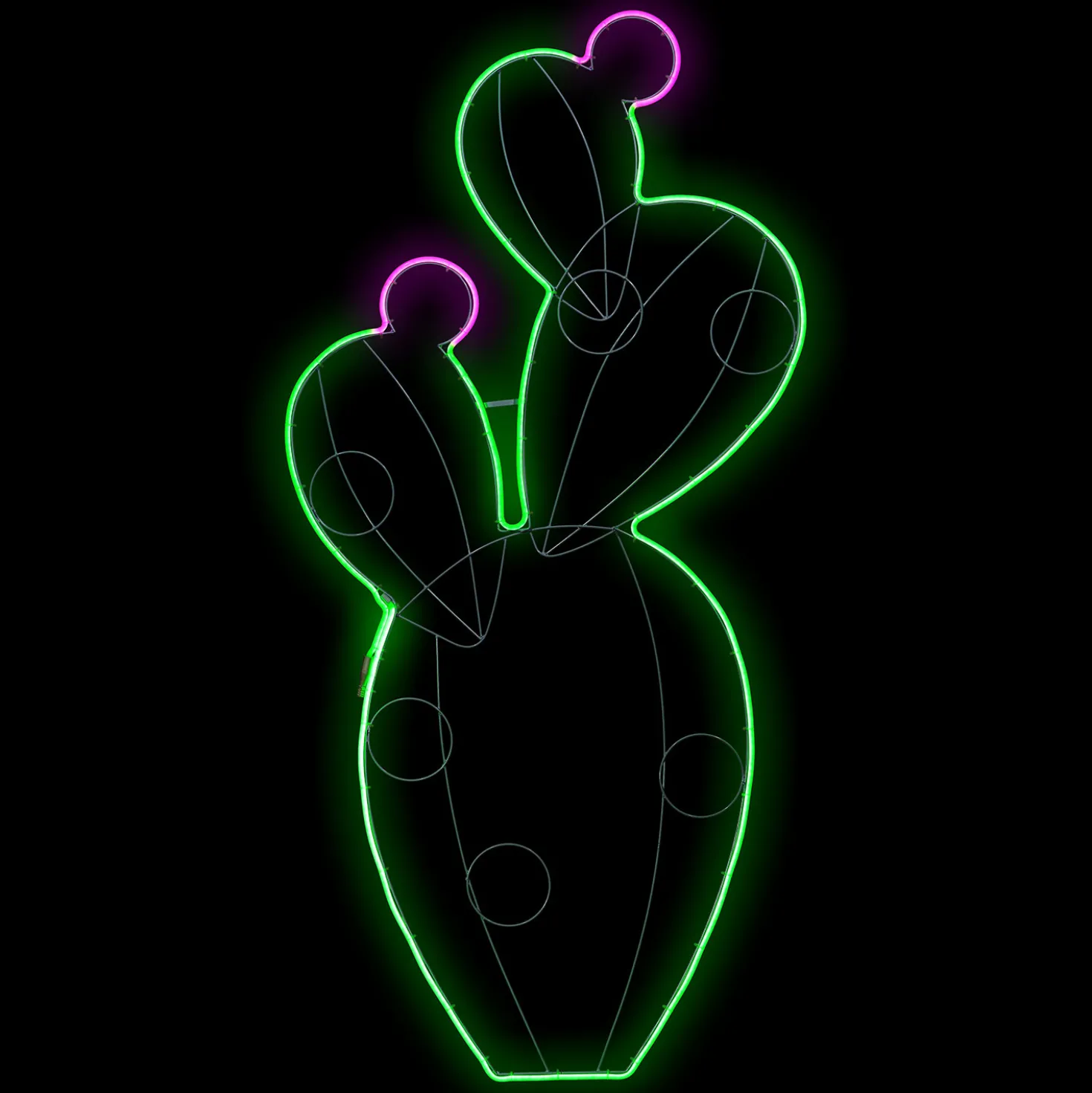 Fico d'India in tubo led effetto neon, 158 cm