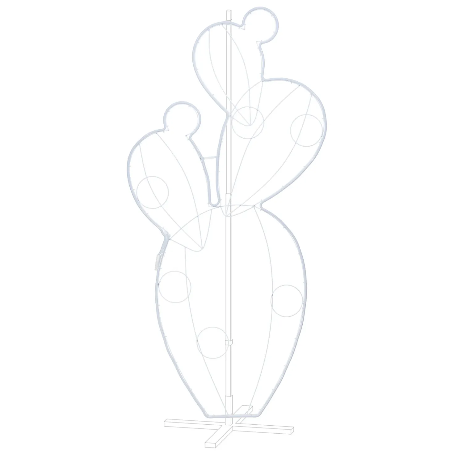 Fico d'India in tubo led effetto neon, 158 cm