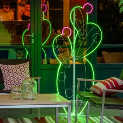 Fico d'India in tubo led effetto neon, 158 cm
