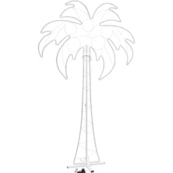 Figura Palma, tubo effetto neon, 200 cm, 1078 led bianco caldo e verde