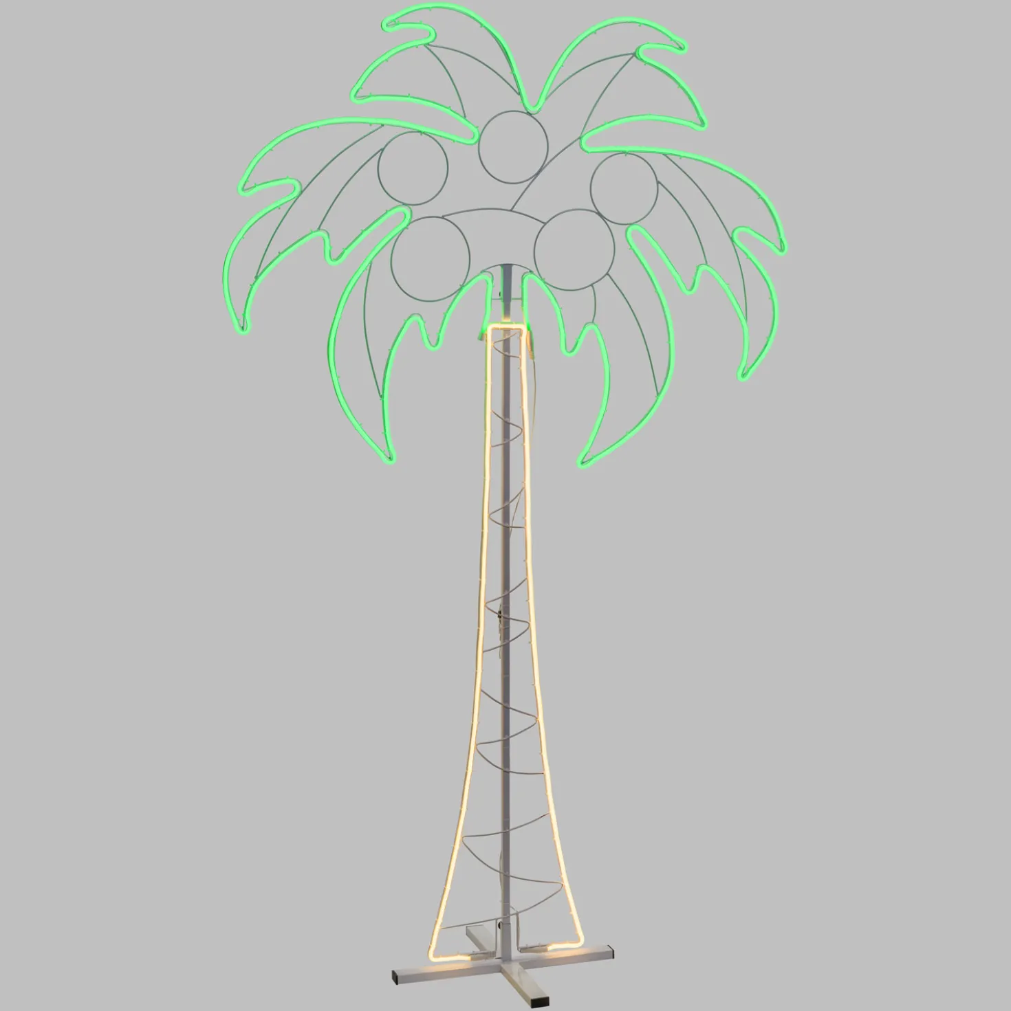 Figura Palma, tubo effetto neon, 200 cm, 1078 led bianco caldo e verde