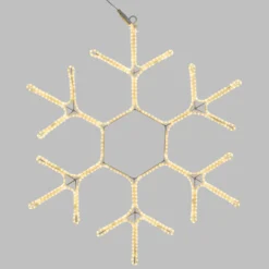 Fiocco di neve in tubo ultraluminoso 70 x 67 cm, led bianco caldo