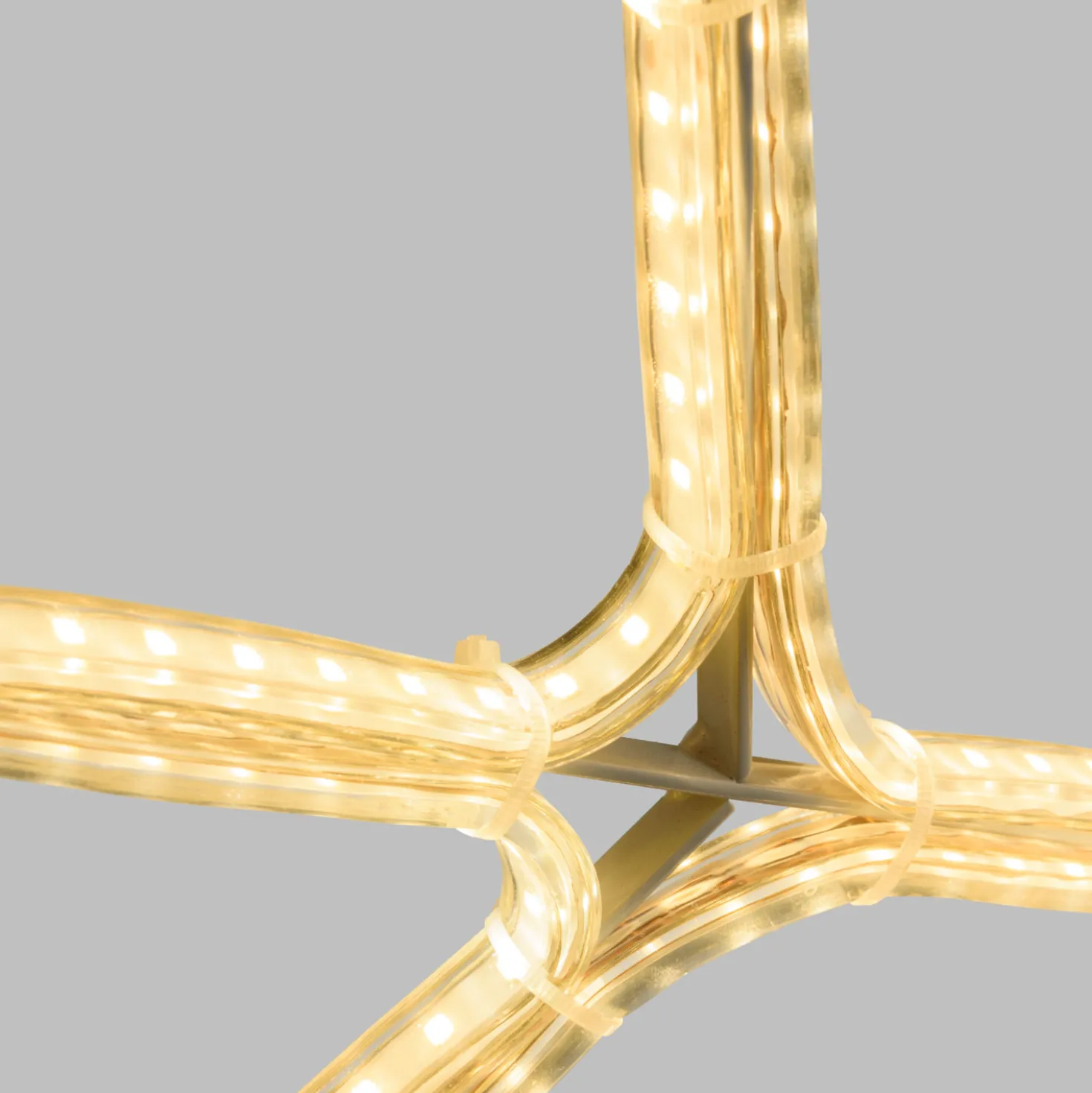 Fiocco di neve in tubo ultraluminoso 50 x 43 cm, led bianco caldo